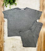Women’s Zenana Black Melange Pant Set