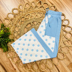 Women’s Evermmee Blue and White Polka Dot Pant Set