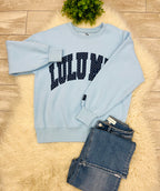 Women’s LuLu Mac Blue/Navy Polka Dot Sweatshirt - Oversized Fit