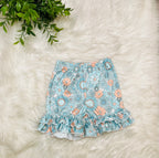 Girl’s Light Blue and Coral Short Outfit
