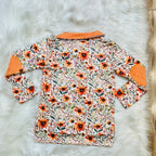 Girl’s Orange Floral Skort Set