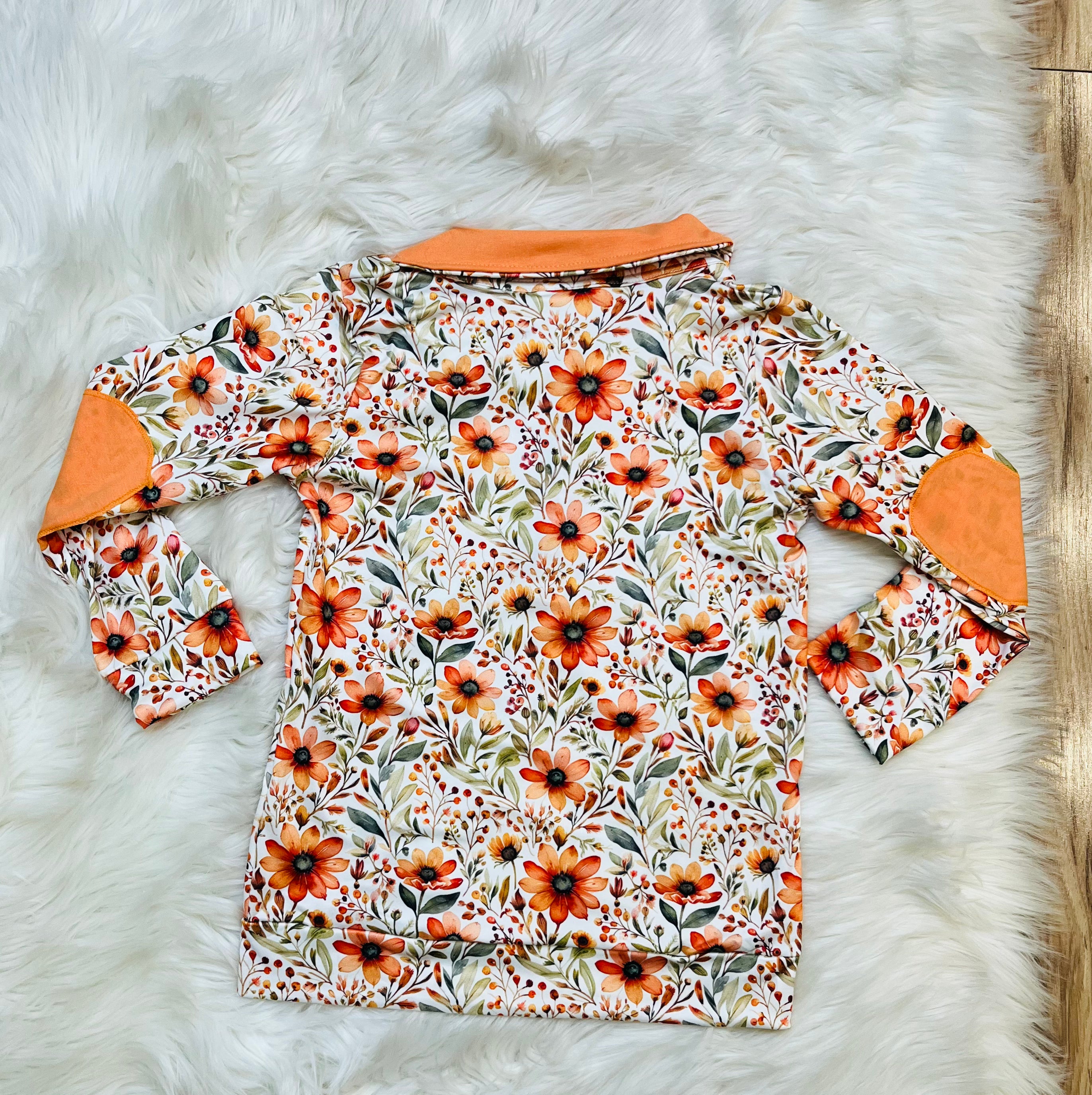 Girl’s Orange Floral Skort Set