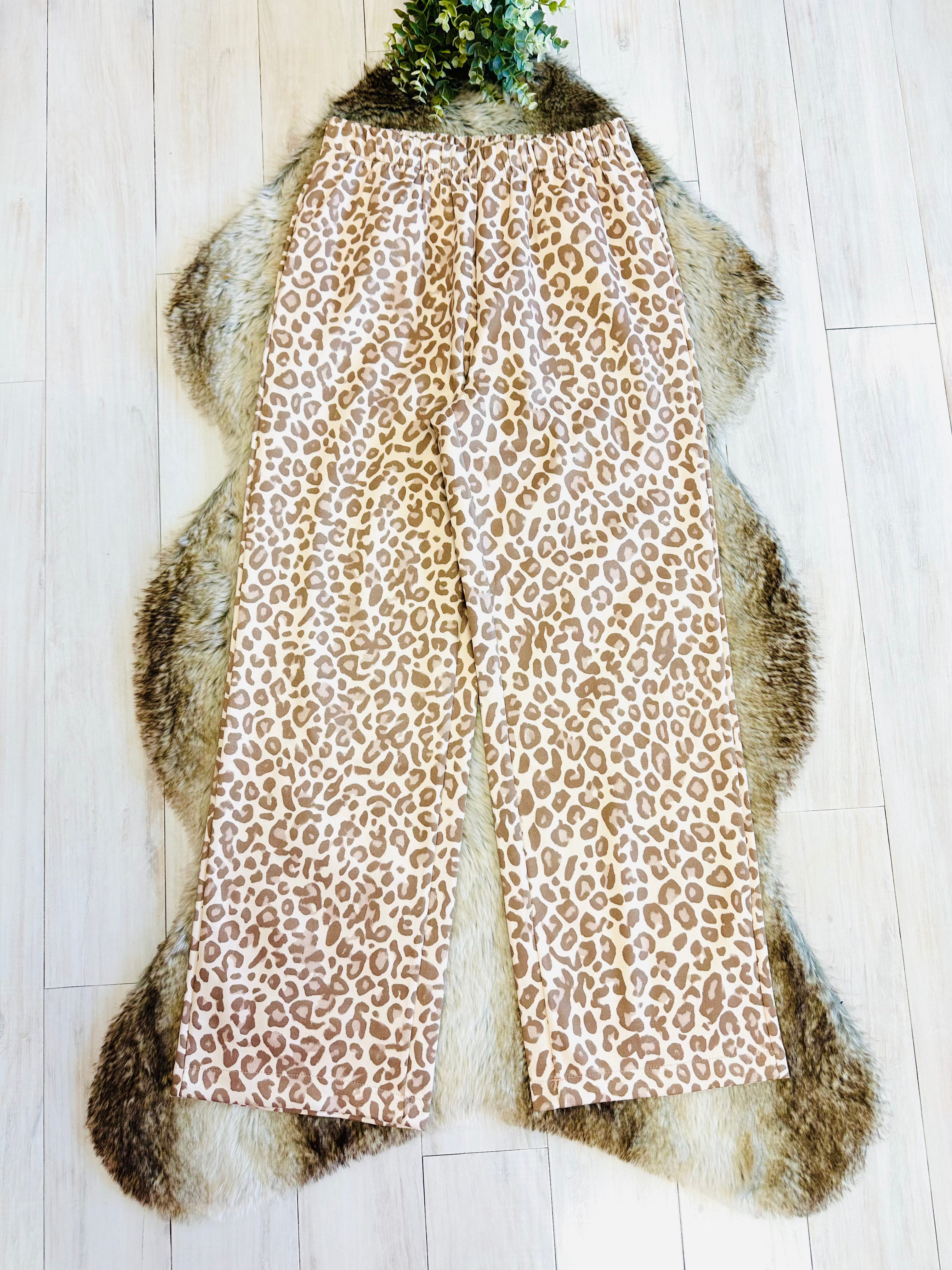 Women’s Regular and Curvy Leopard Print Outfit Set- Loose Fit