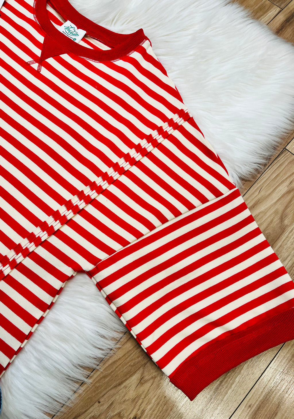Women’s Very J Red and Cream Stripe Top