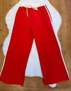 Women’s Zenana Scuba Drawstring Lounge Set in Red