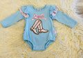 Girl’s Floral Cowgirl Boot Bubble Romper