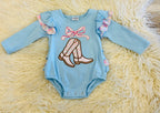 Girl’s Floral Cowgirl Boot Bubble Romper