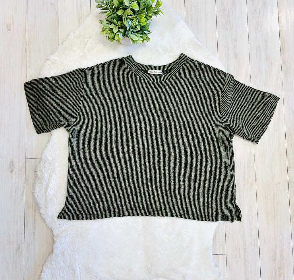 Women’s Zenana Forest Green Ribbed Set