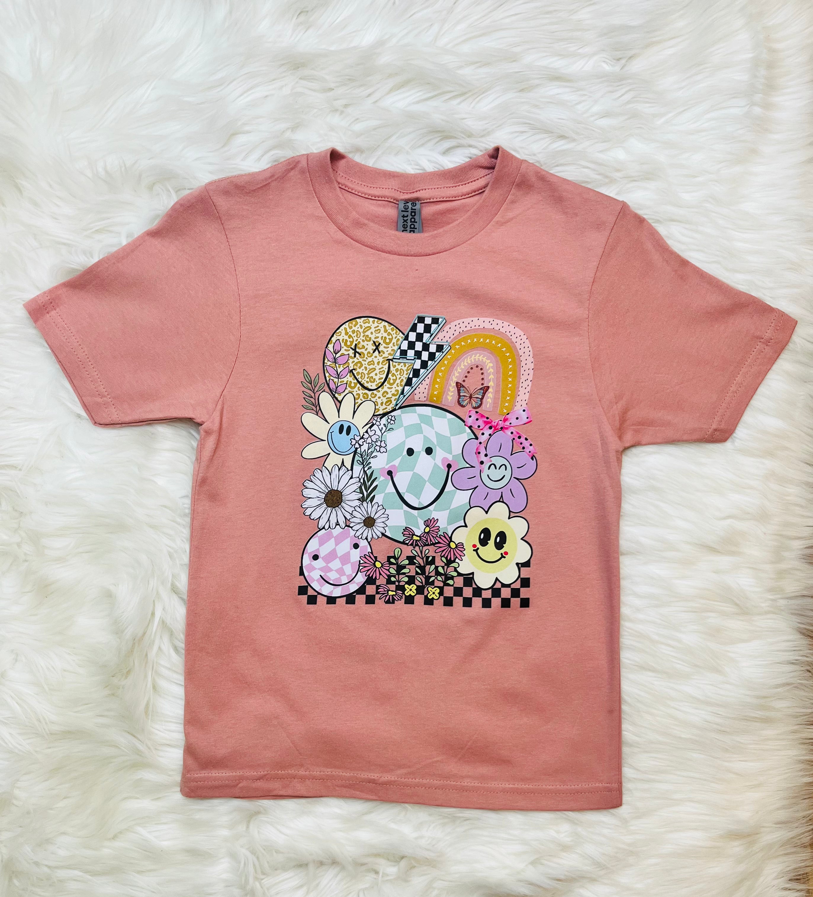 Girl’s Smiley Face Graphic Tee