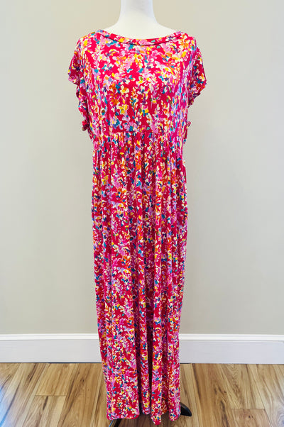 Women’s haptics pink floral maxi dress - Mini Mee Boutique