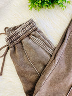 Women’s Zenana Mineral Wash Exposed Seam pants in Mocha -True to size