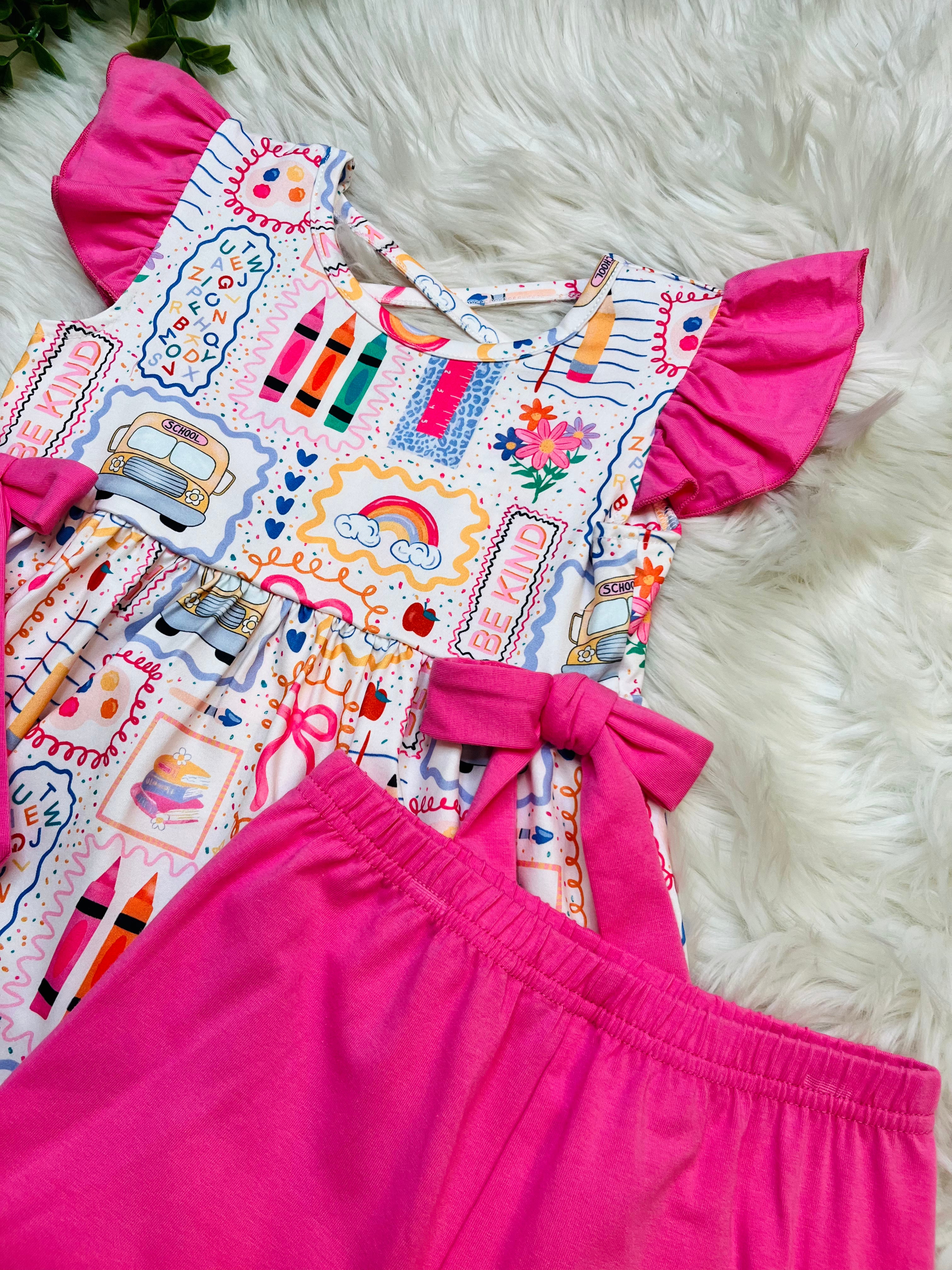 Girl’s Notebook Scribbles Ruffle Set