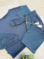 Women’s Evermmee Blue Stripe Pant Set- True to Size