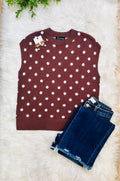 Women’s Evermmee Brown Polka Dot Vest Top