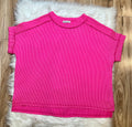 Women’s Zenana Hot Pink Ribbed Top