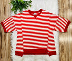 Women’s Very J Red and Cream Stripe Top