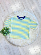 Women’s Light Blue and Yellow Stripped Pant Set