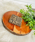 Mocha Brown Cheetah Print Double Zipper Wallet