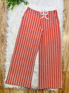 Women’s Zenana Burnt Orange Striped Ribbed Set