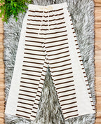 Women’s Evermmee Brown Stripe Long Sleeve Pant Set- True to Size