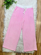 Women’s Zenana Light Pink Striped Ribbed Set