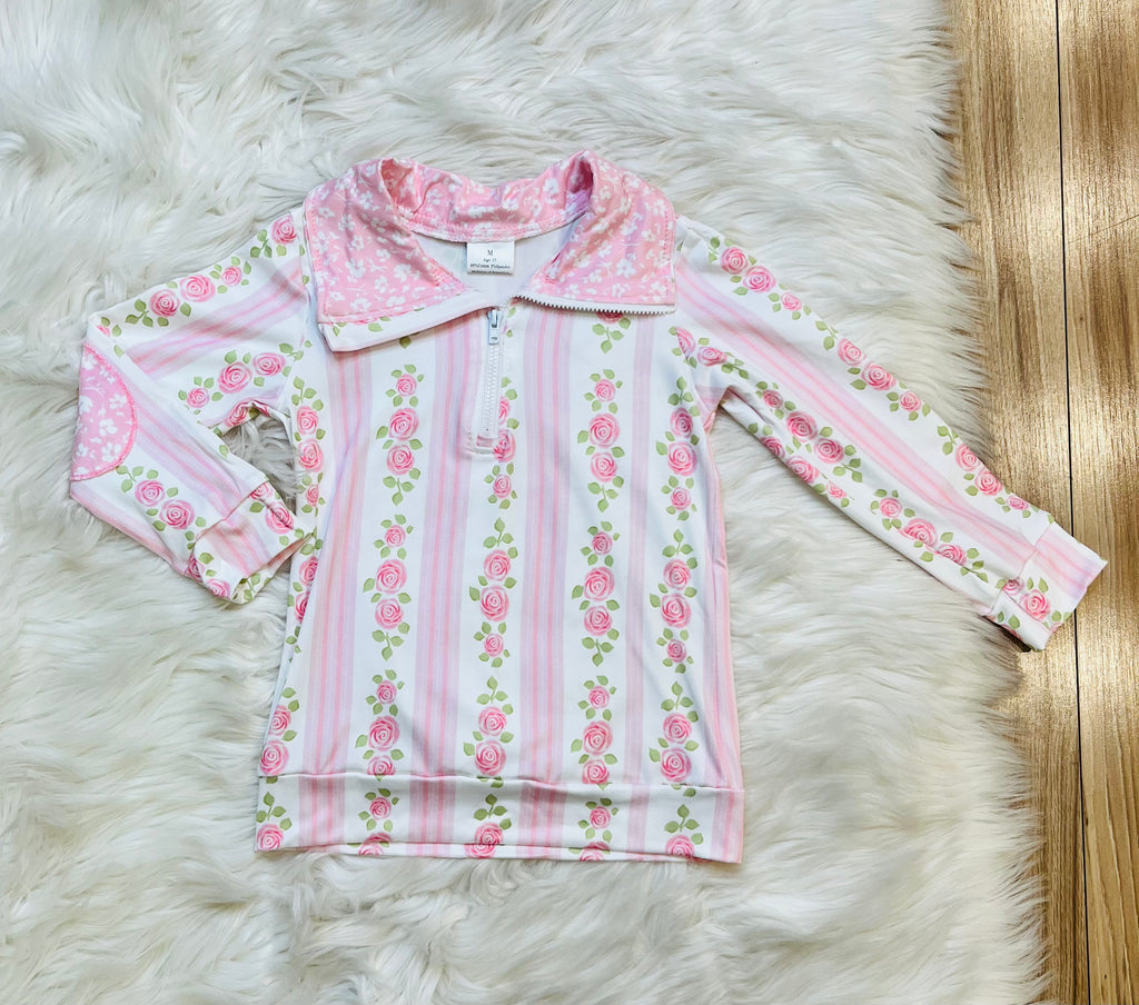 Girl’s Pink Rose Skort Outfit Set