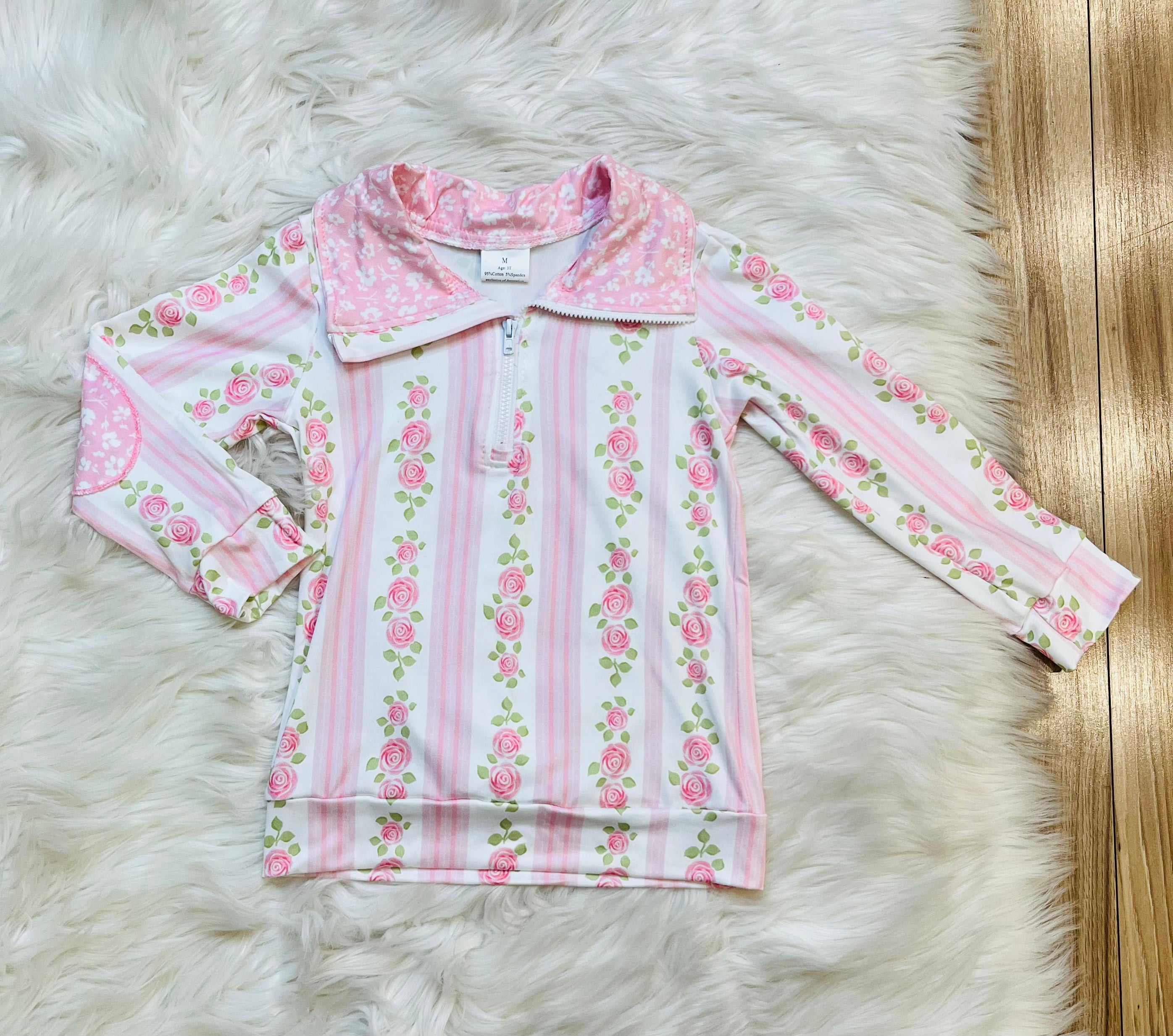 Girl’s Pink Rose Skort Outfit Set