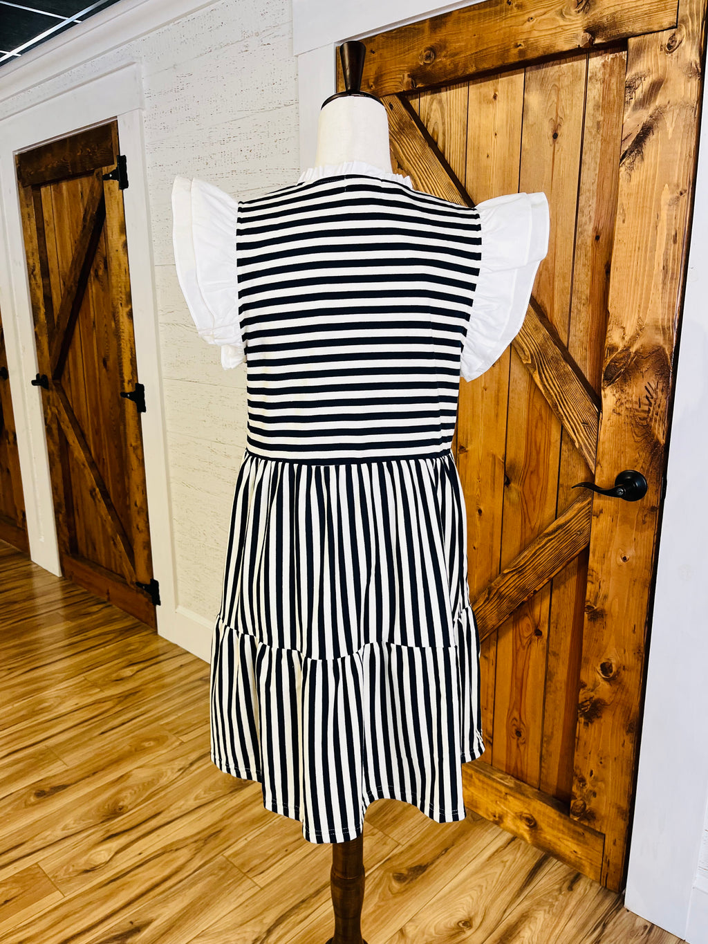 Women’s Navy Stripe Babydoll Dress