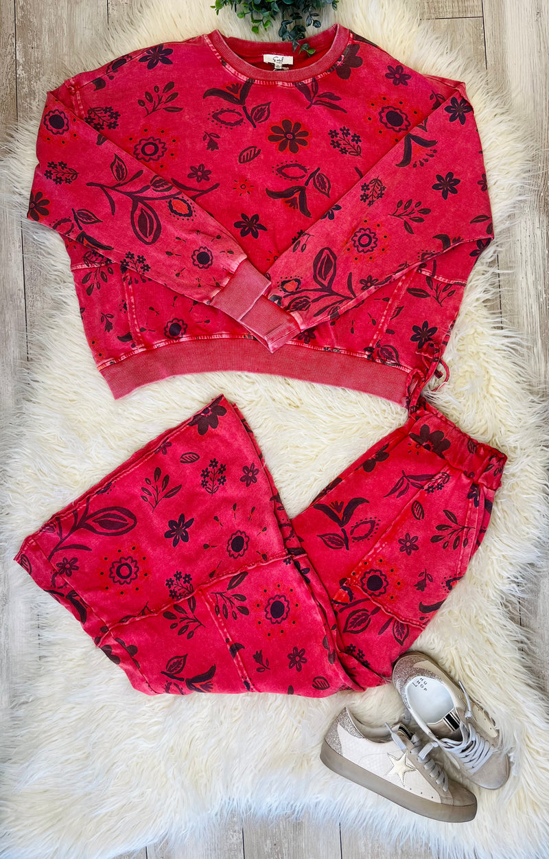 Easel red floral fall set