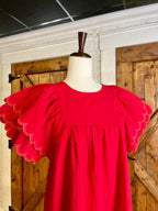Women’s Umgee Red Flutter Sleeve Dress
