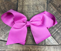 Hair Bow 6” Alligator Clip - Magenta Pink