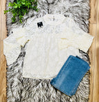 Women’s Very J Ivory Floral Lace Top
