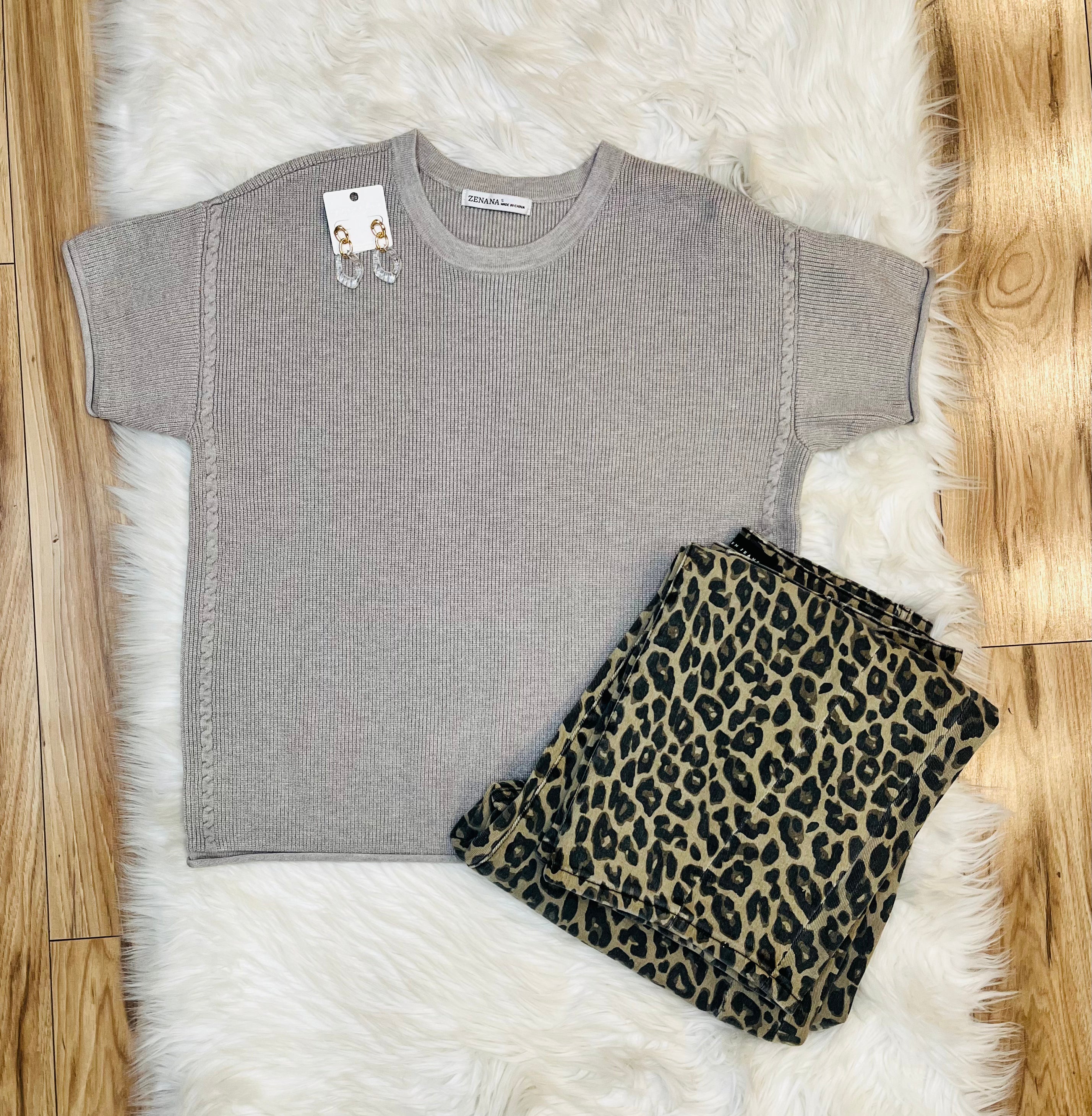 Women’s Zenana Heather Mocha  Sweater Top - True to Size