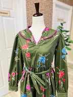 Women’s Olive Green Jodifl Floral Print dress - True to size