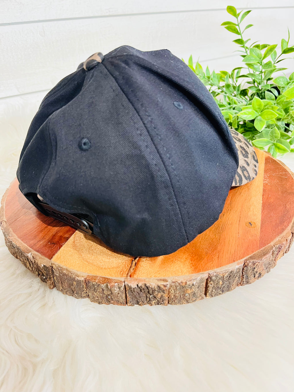 Women’s Black “God Is Good” Cheetah Print Hat