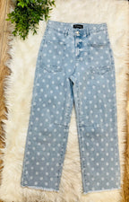 Women’s Evermmee Polka Dot Denim Pants - True To Size