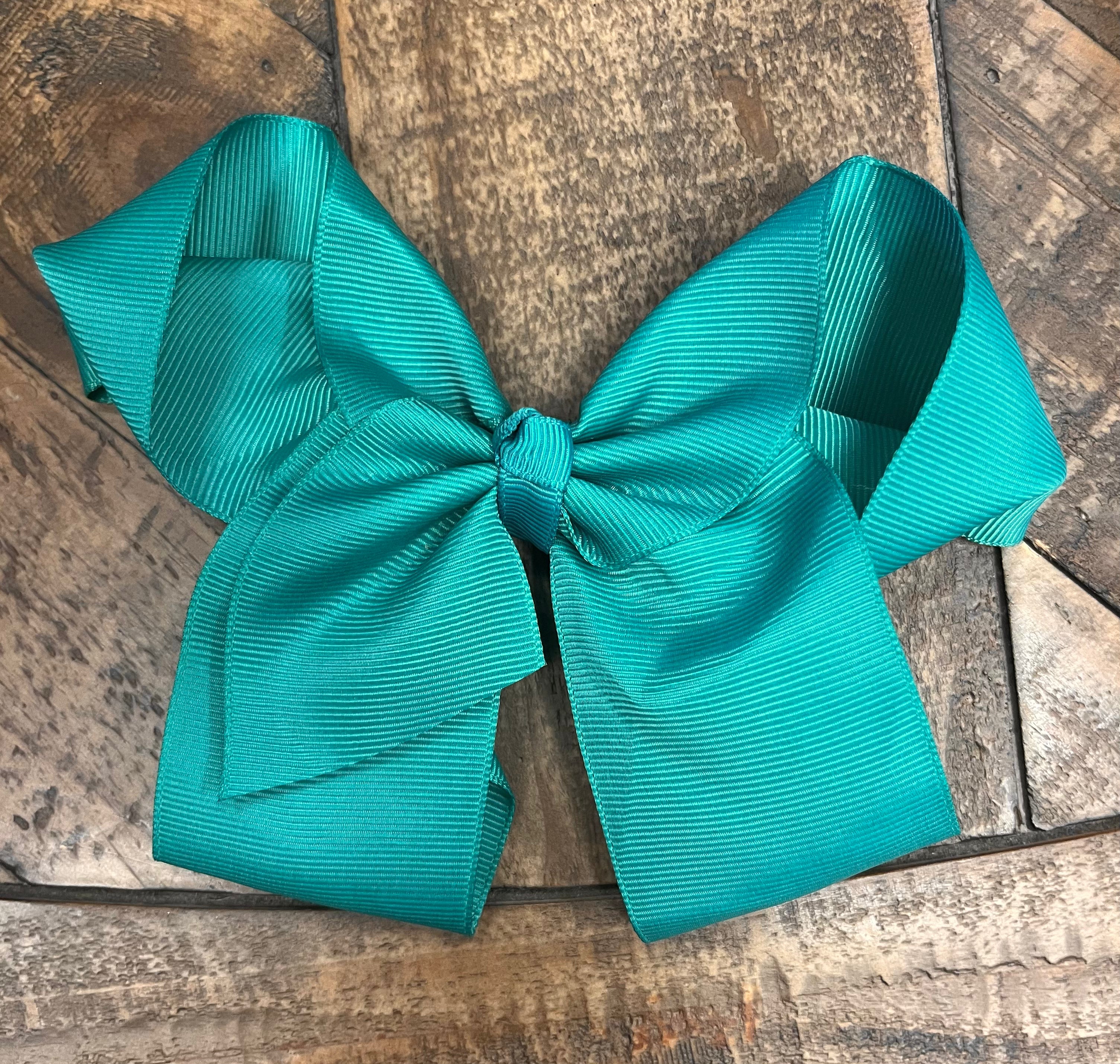 Hair Bow 6” Alligator Clip - Teal