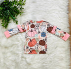 Girl’s Pumpkin Floral Outfit Set