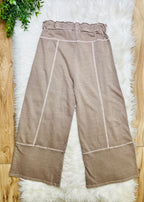 Women’s Zenana Exposed Seam Cocoa Drawstring Pants- True to Size
