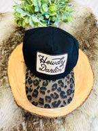 Women’s Howdy Darlin’ Black Hat with Cheetah Print
