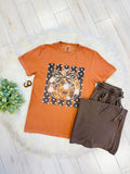 Women’s Comfort Colors Orange Mixed Print Halloween Tee