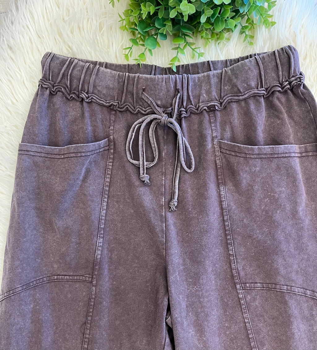 Women’s Evermmee Mineral-Wash Pants Chocolate Brown - True to Size