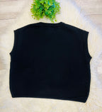 Women’s Zenana Sleeveless Sweater In Black - Oversized Fit