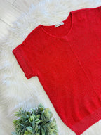 Women’s Zenana Red Cuff Sleeve Sweater Top