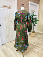 Women’s Olive Green Jodifl Floral Print dress - True to size