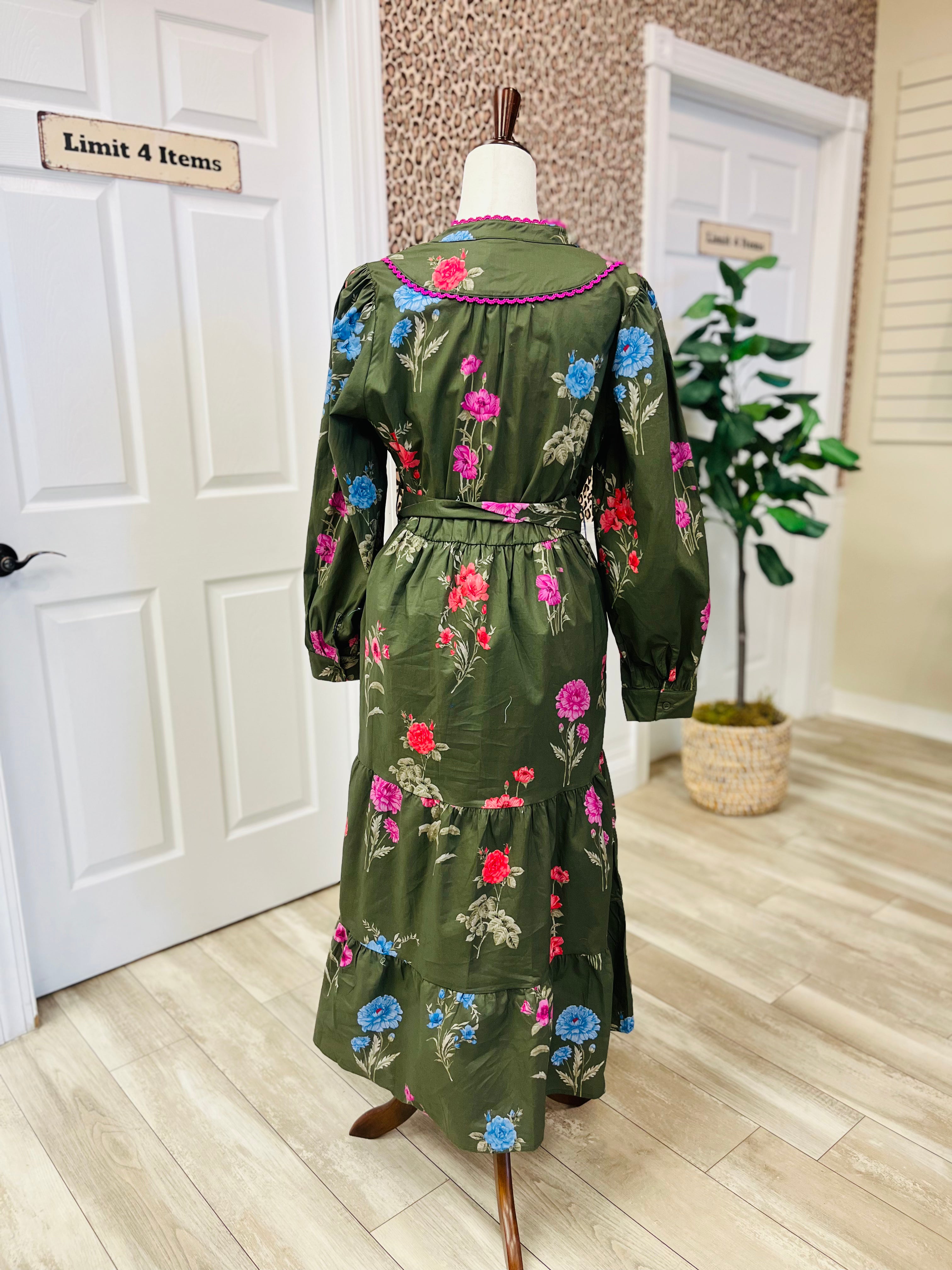 Women’s Olive Green Jodifl Floral Print dress - True to size