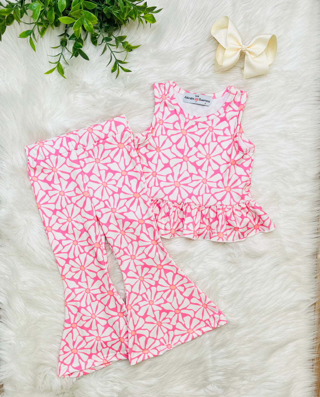 Girl’s Pink and Coral Pant Set