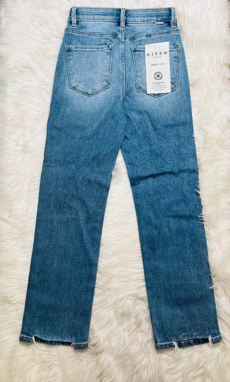Risen High Rise Medium Wash Jeans 5916