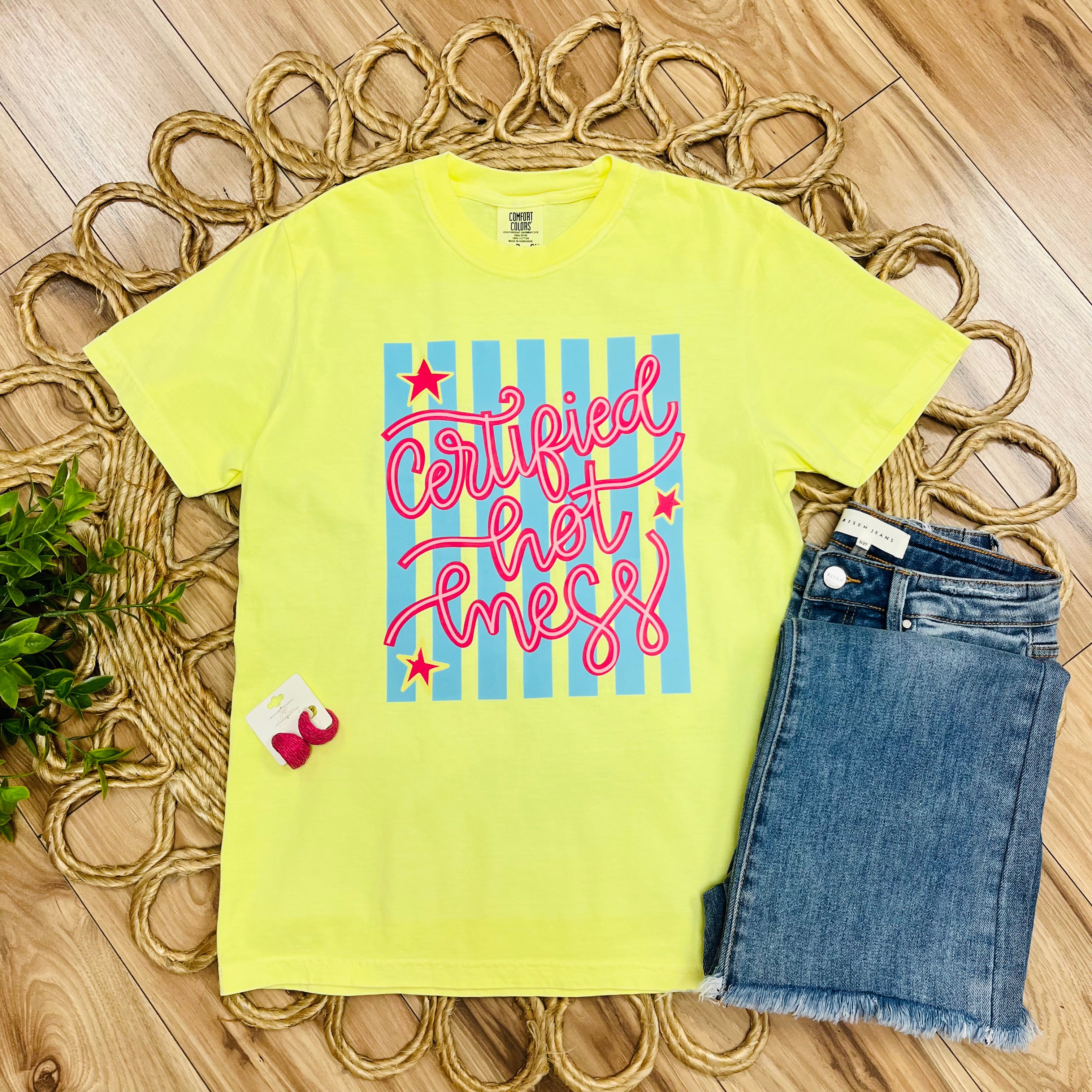 Special Order 3XL - Women’s Yellow “Certified Hot Mess” Graphic Tee