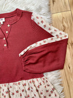 Women’s Bibi Marsala Floral Detail Top- True to Size